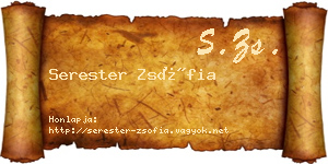 Serester Zsófia névjegykártya